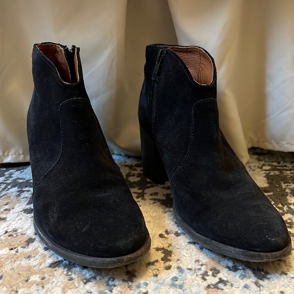 Frye Nora Black Suede Booties